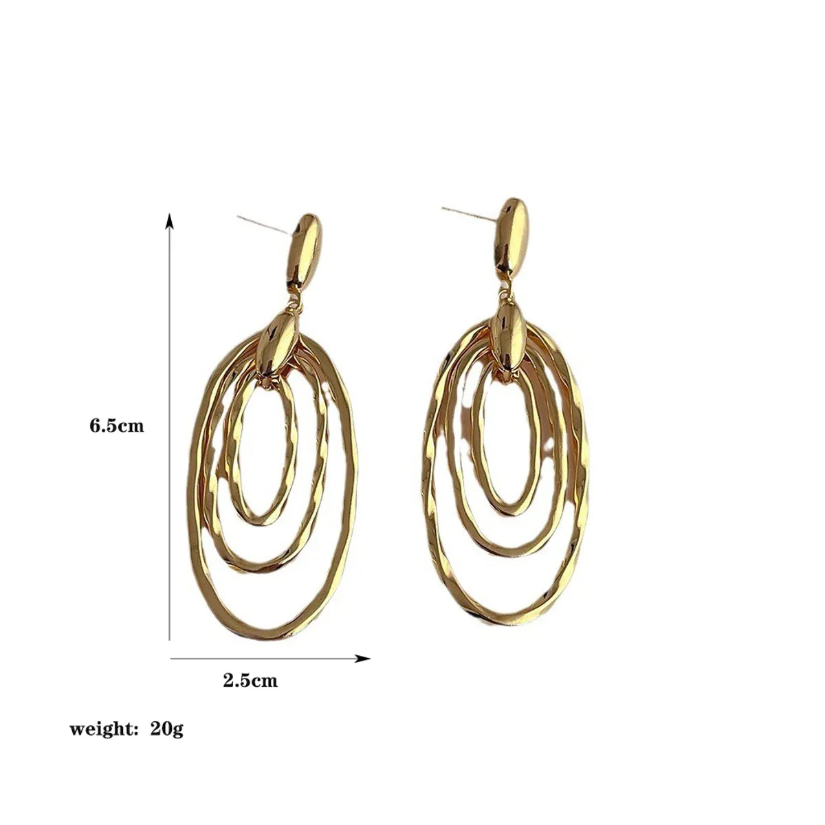 1 Piece Simple Style Oval Plating Copper 18k Gold Plated White Gold Plated Drop Earrings