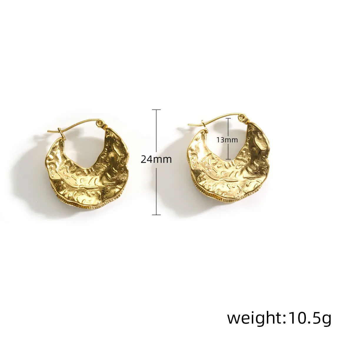 1 Piece Simple Style Printing Plating 304 Stainless Steel 18K Gold Plated Earrings