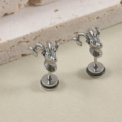 1 Piece Simple Style Rabbit Cattle Sheep Plating Stainless Steel Gold Plated Cartilage Earrings