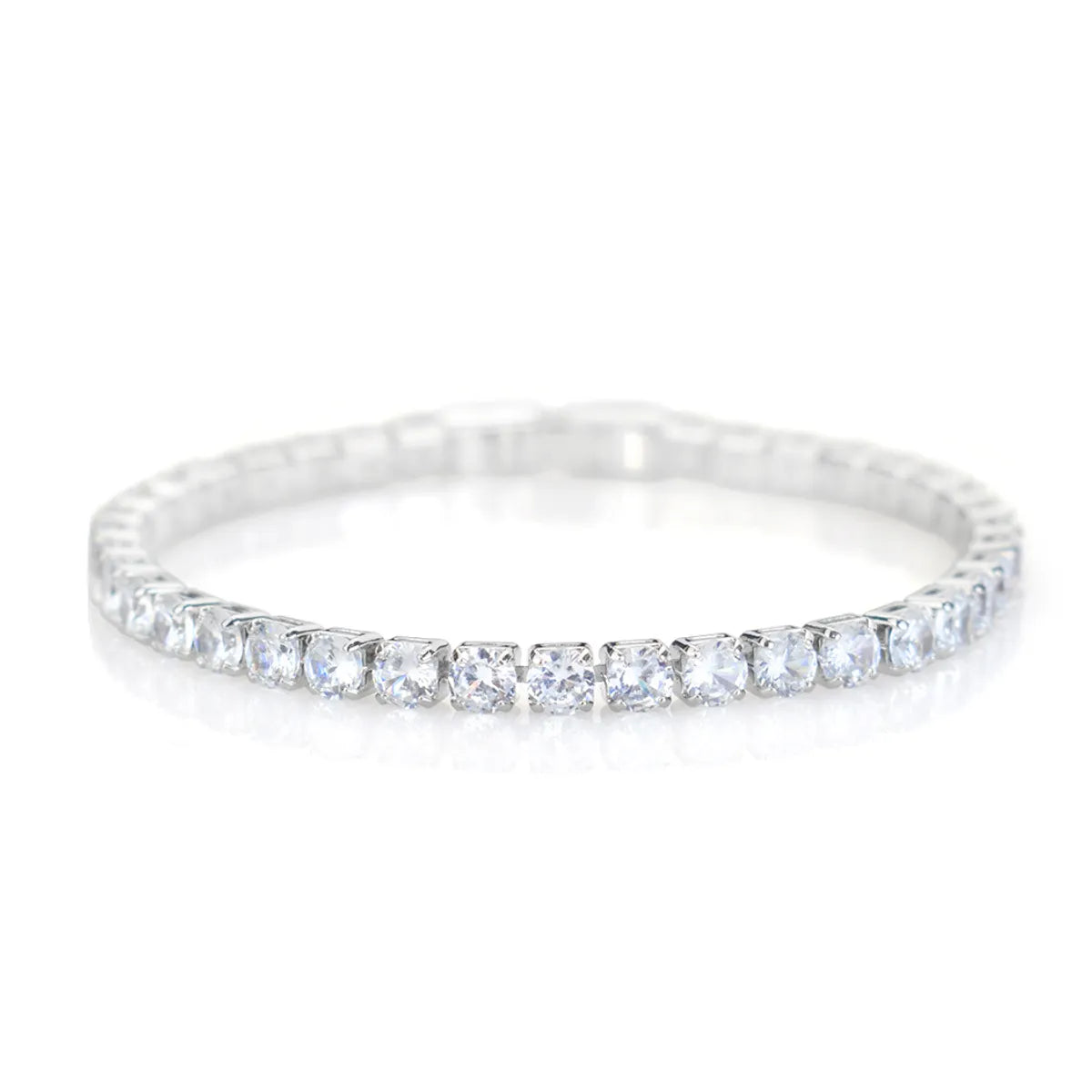 Simple Style Rectangle Alloy Rhinestone Unisex Tennis Bracelet