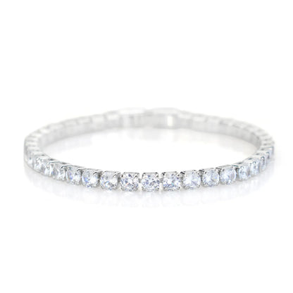 Simple Style Rectangle Alloy Rhinestone Unisex Tennis Bracelet