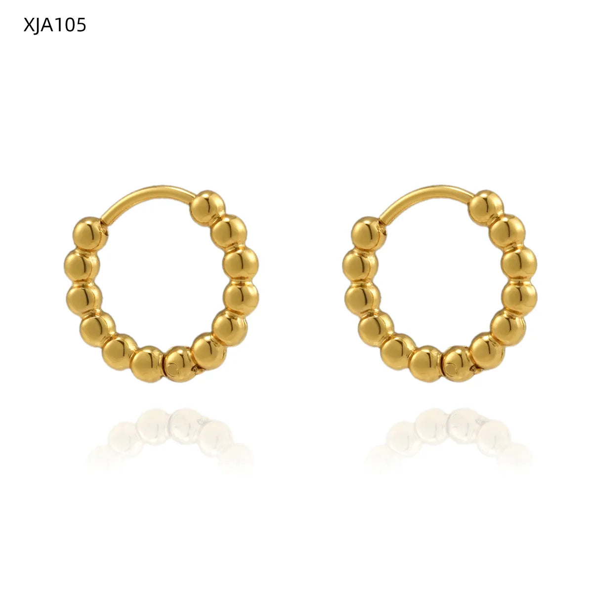 1 Piece Simple Style Round 304 Stainless Steel 18K Gold Plated Earrings