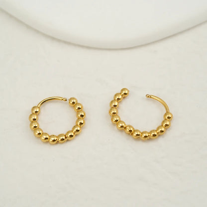 1 Piece Simple Style Round 304 Stainless Steel 18K Gold Plated Earrings