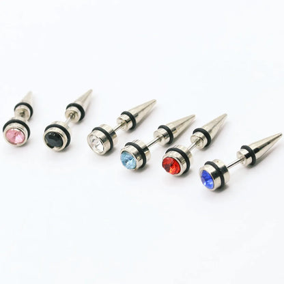 1 Piece Simple Style Round Alloy Inlay Artificial Gemstones Unisex Ear Studs