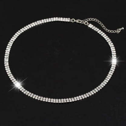 1 Piece Simple Style Round Alloy Plating Rhinestones Women's Choker