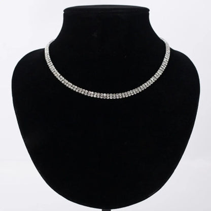 1 Piece Simple Style Round Alloy Plating Rhinestones Women's Choker