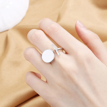 1 Piece Simple Style Round Copper Inlay Open Ring