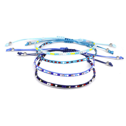 1 Piece Simple Style Round Multicolor Rope Beaded Knitting Women's Bracelets