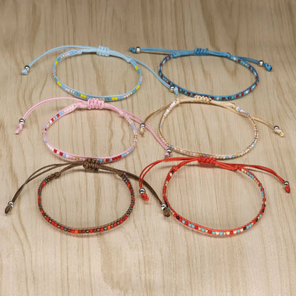 1 Piece Simple Style Round Multicolor Rope Beaded Knitting Women's Bracelets