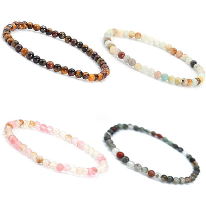 1 Piece Simple Style Round Natural Stone Beaded Bracelets