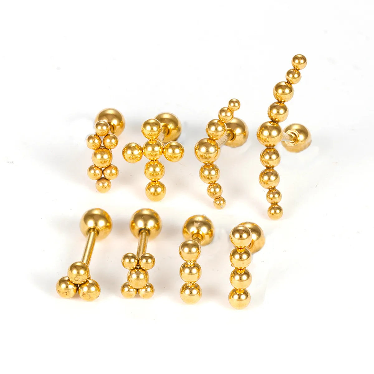 1 Piece Simple Style Round Plating Stainless Steel Ear Studs