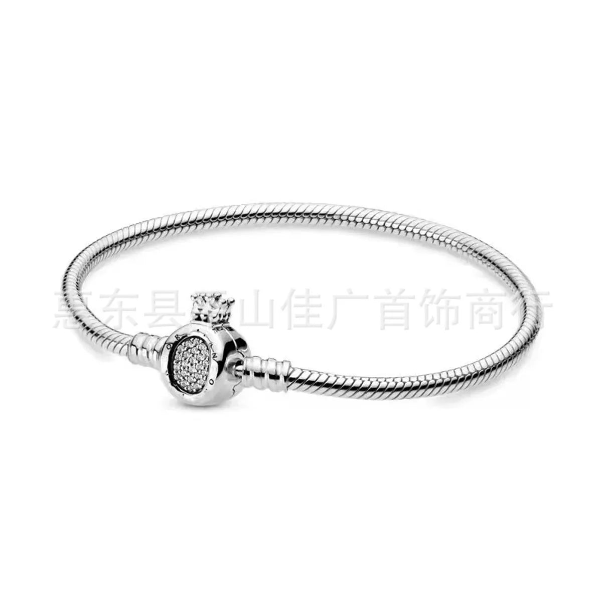 1 Piece Simple Style Round Sterling Silver Plating Inlay Chain Jewelry Accessories