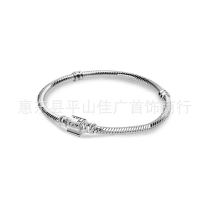 1 Piece Simple Style Round Sterling Silver Plating Inlay Chain Jewelry Accessories