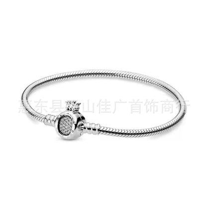 1 Piece Simple Style Round Sterling Silver Plating Inlay Chain Jewelry Accessories