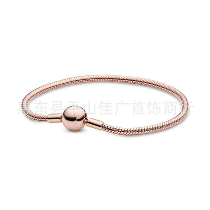 1 Piece Simple Style Round Sterling Silver Plating Inlay Chain Jewelry Accessories