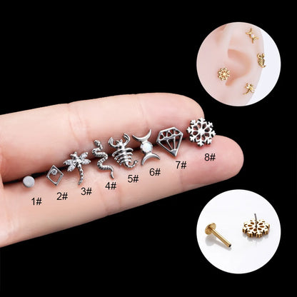 1 Piece Simple Style Scorpion Metal Inlay Rhinestones Ear Studs