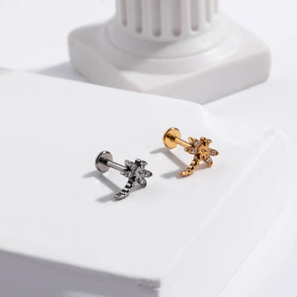 1 Piece Simple Style Scorpion Metal Inlay Rhinestones Ear Studs