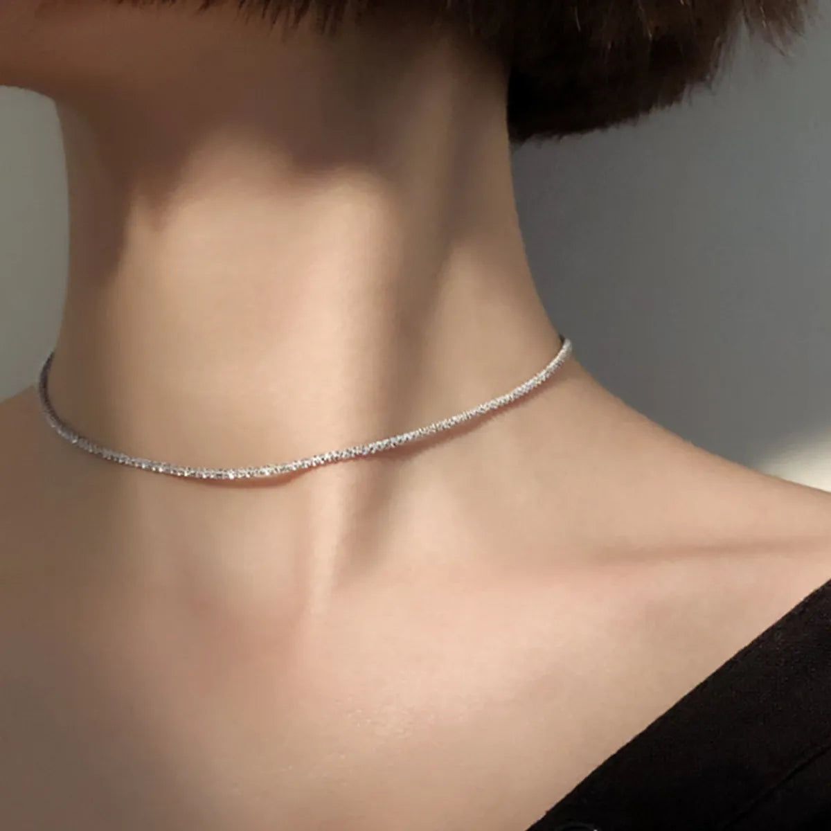 1 Piece Simple Style Solid Color Alloy Plating Women's Choker