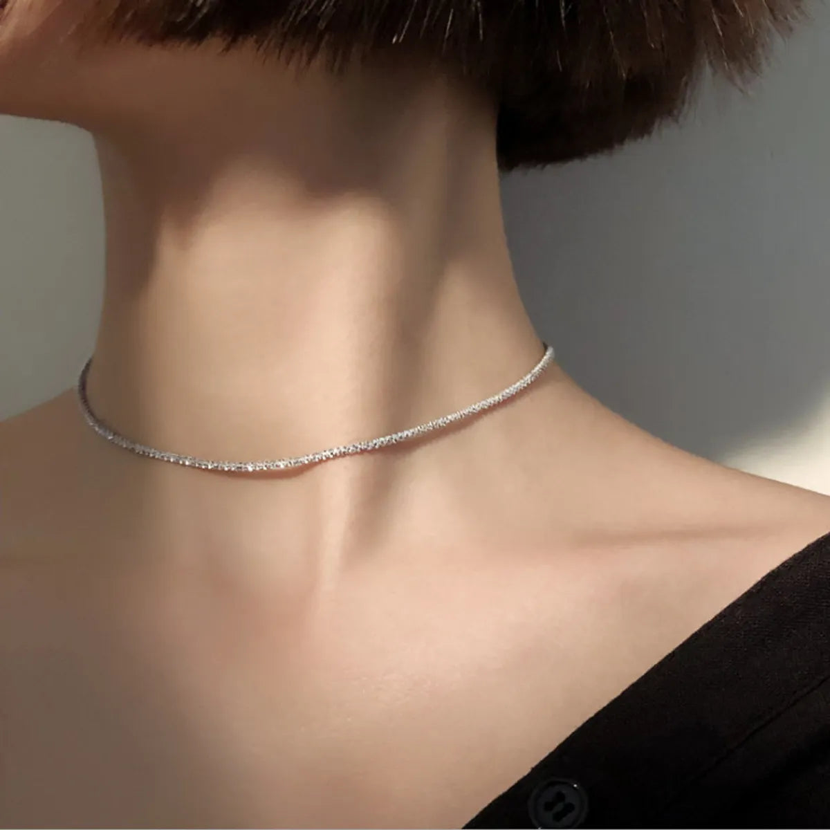 1 Piece Simple Style Solid Color Alloy Plating Women's Choker