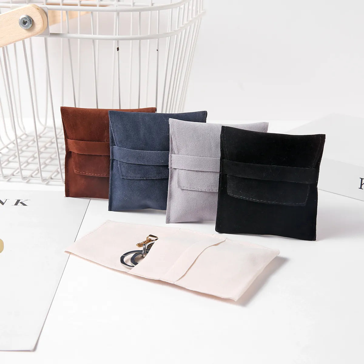 Simple Style Solid Color Cloth Jewelry Packaging Bags