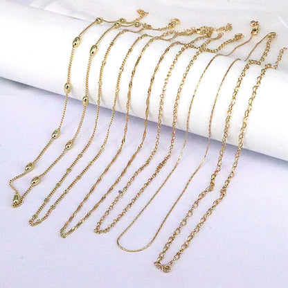 Simple Style Solid Color Copper Gold Plated Necklace In Bulk