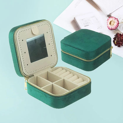 Simple Style Solid Color Flannel Jewelry Boxes