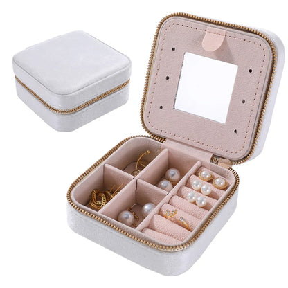 Simple Style Solid Color Flannel Jewelry Boxes