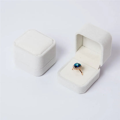 Simple Style Solid Color Flannel Jewelry Boxes