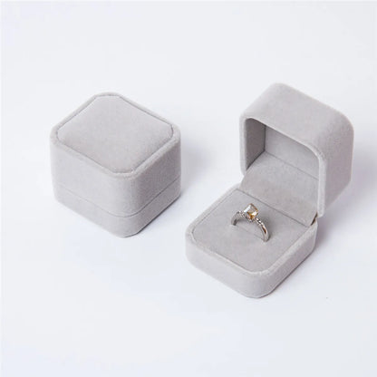 Simple Style Solid Color Flannel Jewelry Boxes