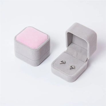 Simple Style Solid Color Flannel Jewelry Boxes