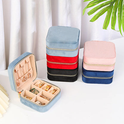 1 Piece Simple Style Solid Color Flannel Jewelry Boxes