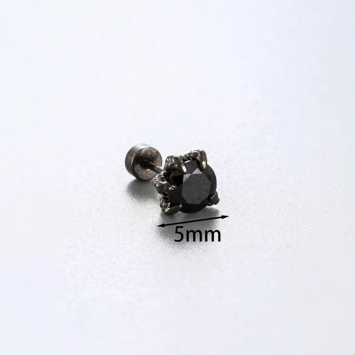 1 Piece Simple Style Solid Color Inlay 316 Stainless Steel  Copper Zircon Ear Studs