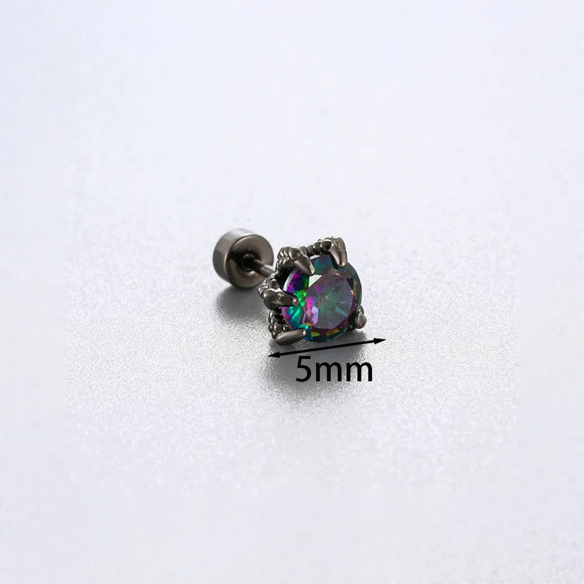 1 Piece Simple Style Solid Color Inlay 316 Stainless Steel  Copper Zircon Ear Studs