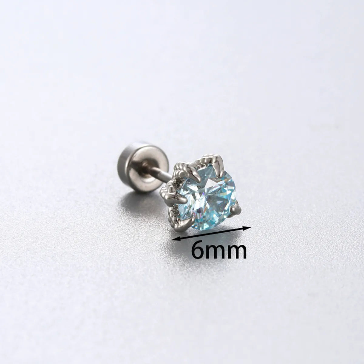 1 Piece Simple Style Solid Color Inlay 316 Stainless Steel  Copper Zircon Ear Studs