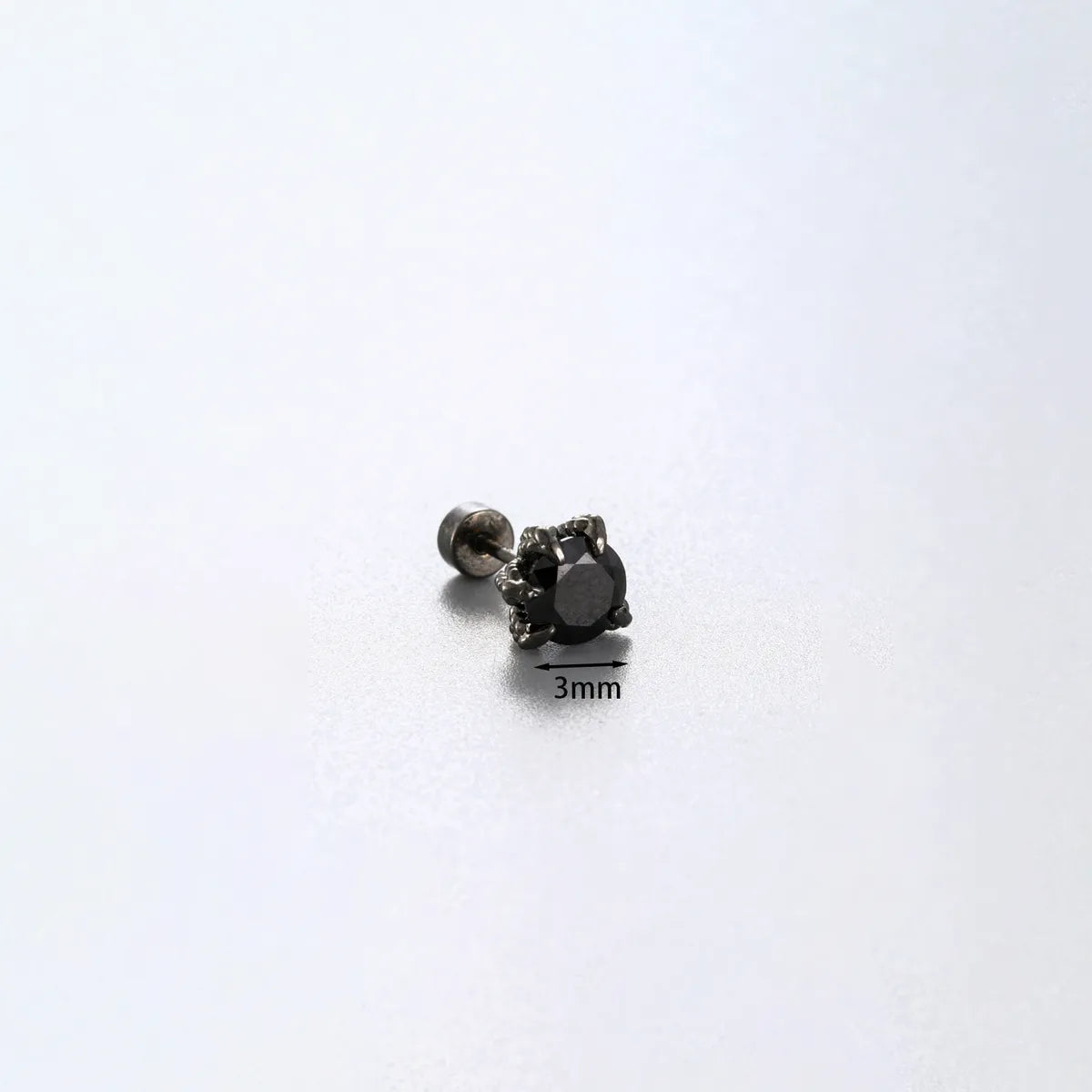 1 Piece Simple Style Solid Color Inlay 316 Stainless Steel  Copper Zircon Ear Studs