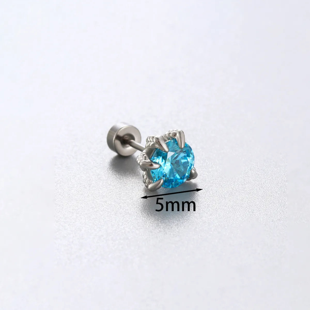 1 Piece Simple Style Solid Color Inlay 316 Stainless Steel  Copper Zircon Ear Studs