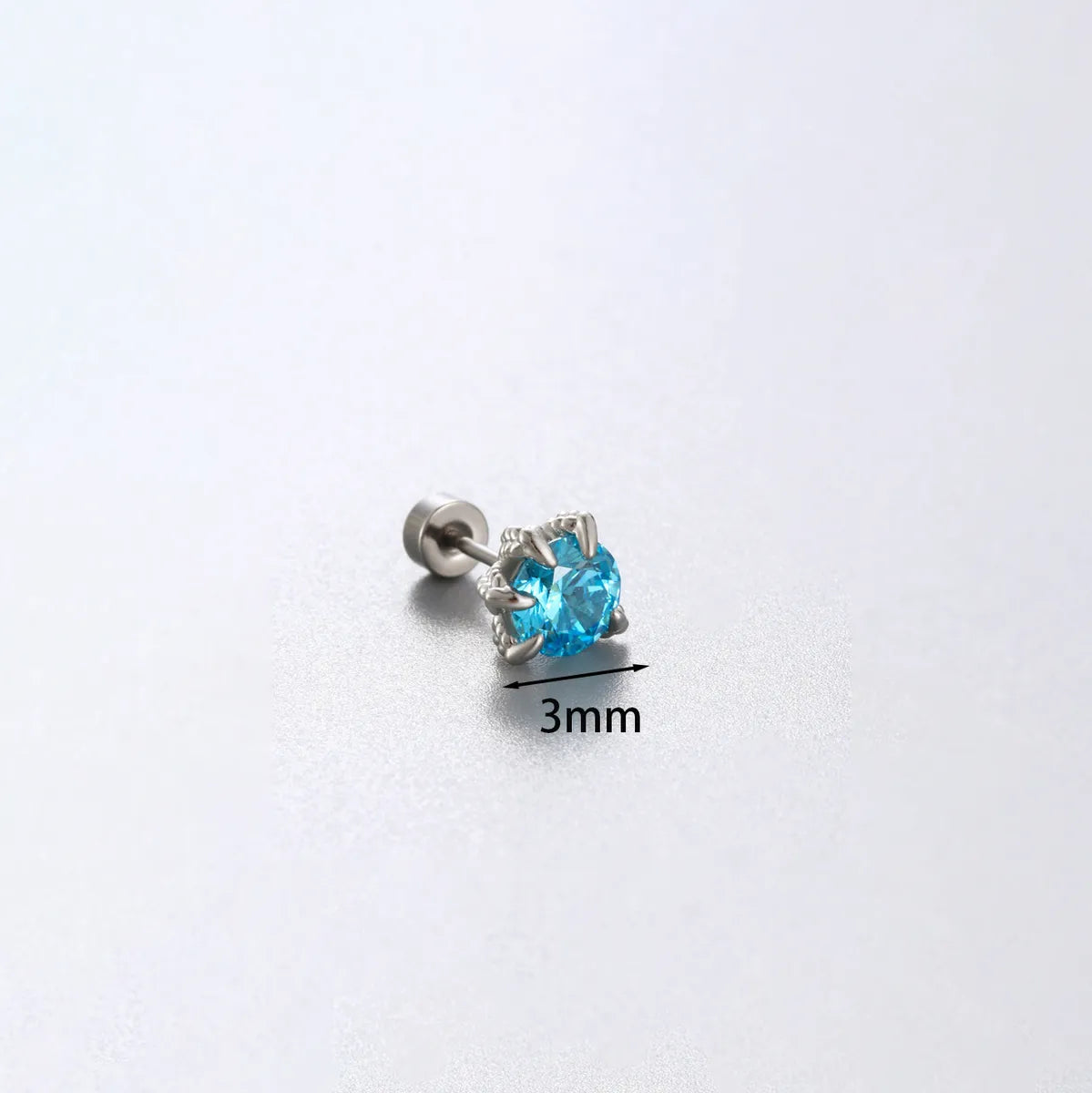 1 Piece Simple Style Solid Color Inlay 316 Stainless Steel  Copper Zircon Ear Studs