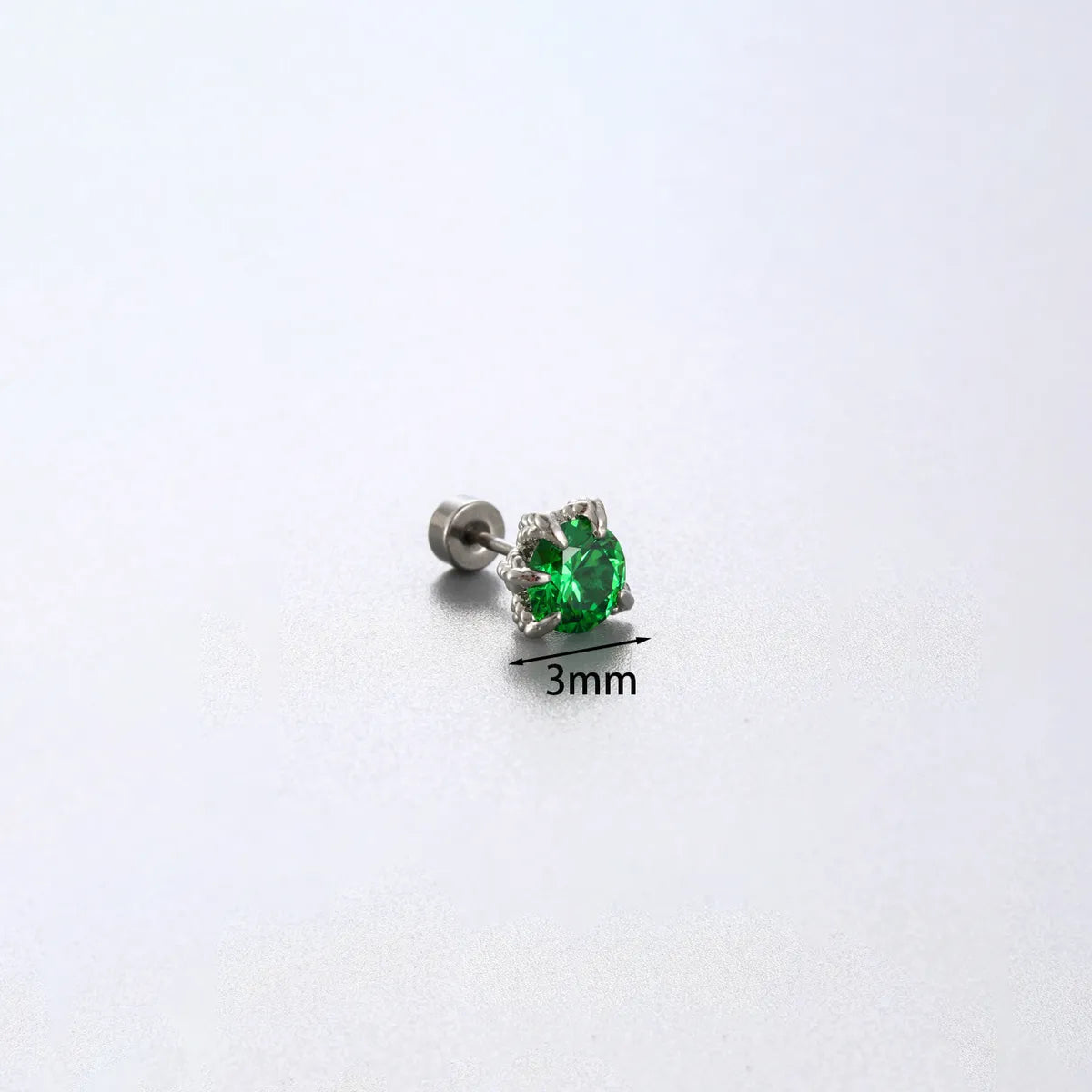 1 Piece Simple Style Solid Color Inlay 316 Stainless Steel  Copper Zircon Ear Studs