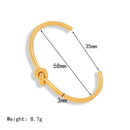 1 Piece Simple Style Solid Color Knot Stainless Steel Plating Bangle