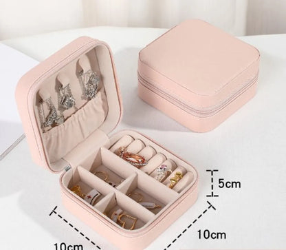 Simple Style Solid Color Leather Jewelry Boxes