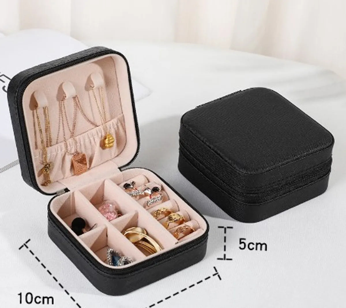 Simple Style Solid Color Leather Jewelry Boxes