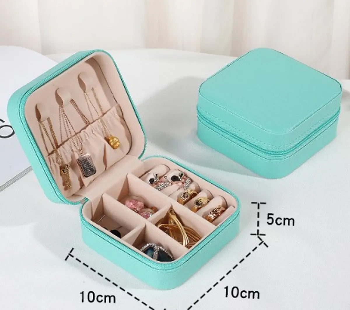 Simple Style Solid Color Leather Jewelry Boxes