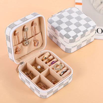 Simple Style Solid Color Leather Jewelry Boxes