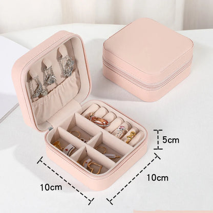 Simple Style Solid Color Leather Jewelry Boxes