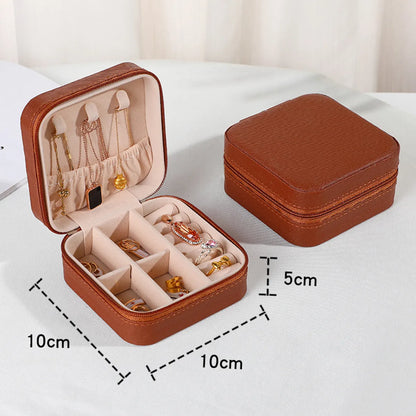 Simple Style Solid Color Leather Jewelry Boxes