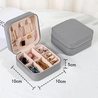 Simple Style Solid Color Leather Jewelry Boxes