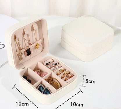 Simple Style Solid Color Leather Jewelry Boxes