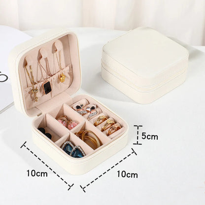 Simple Style Solid Color Leather Jewelry Boxes