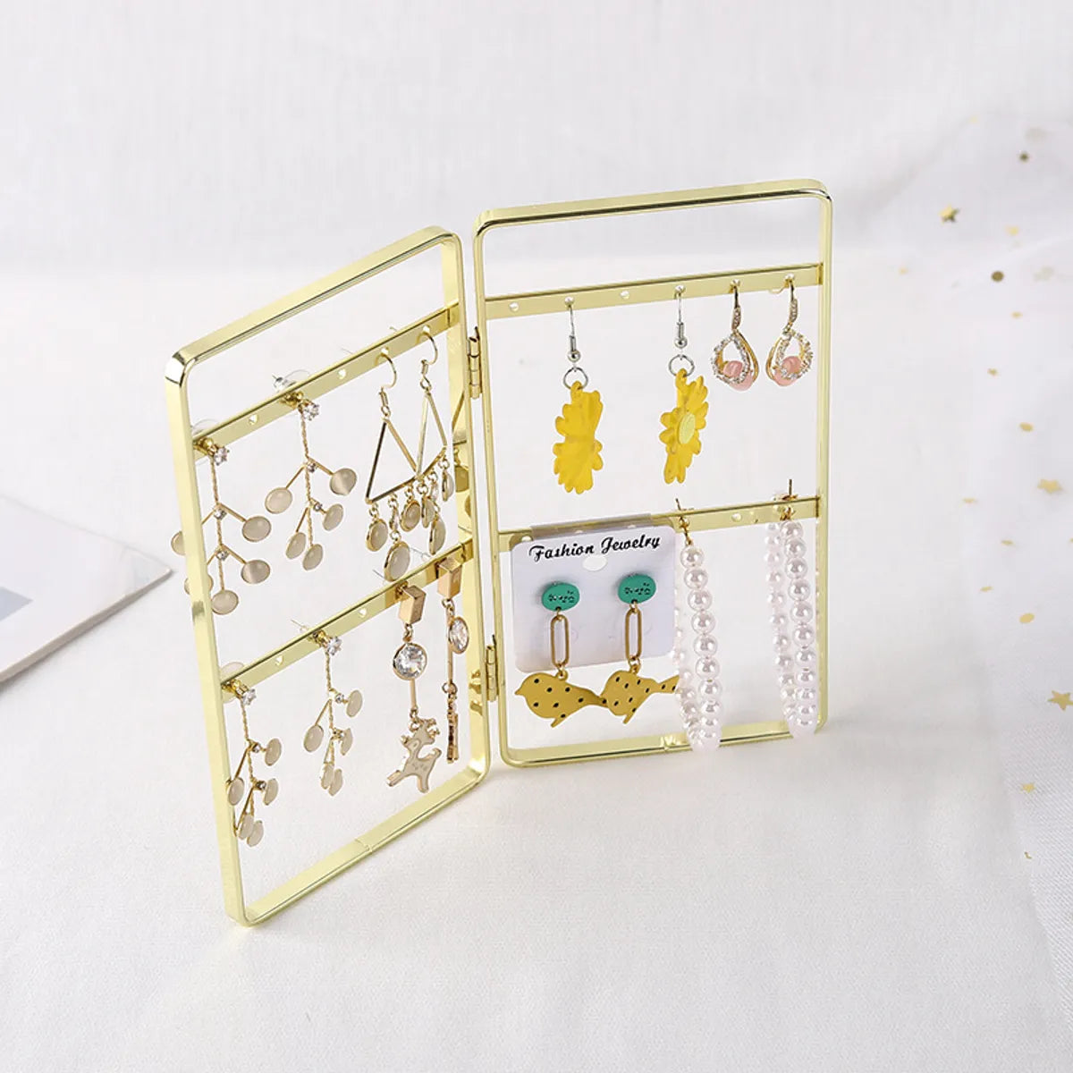 Simple Style Solid Color Metal Jewelry Display Jewelry Rack