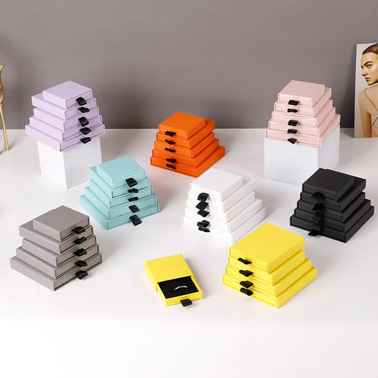 Simple Style Solid Color Paper Jewelry Boxes